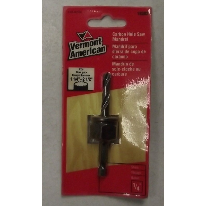 Vermont American 18303 Carbon Hole Saw Mandrel 1/4" Quick Change Shank
