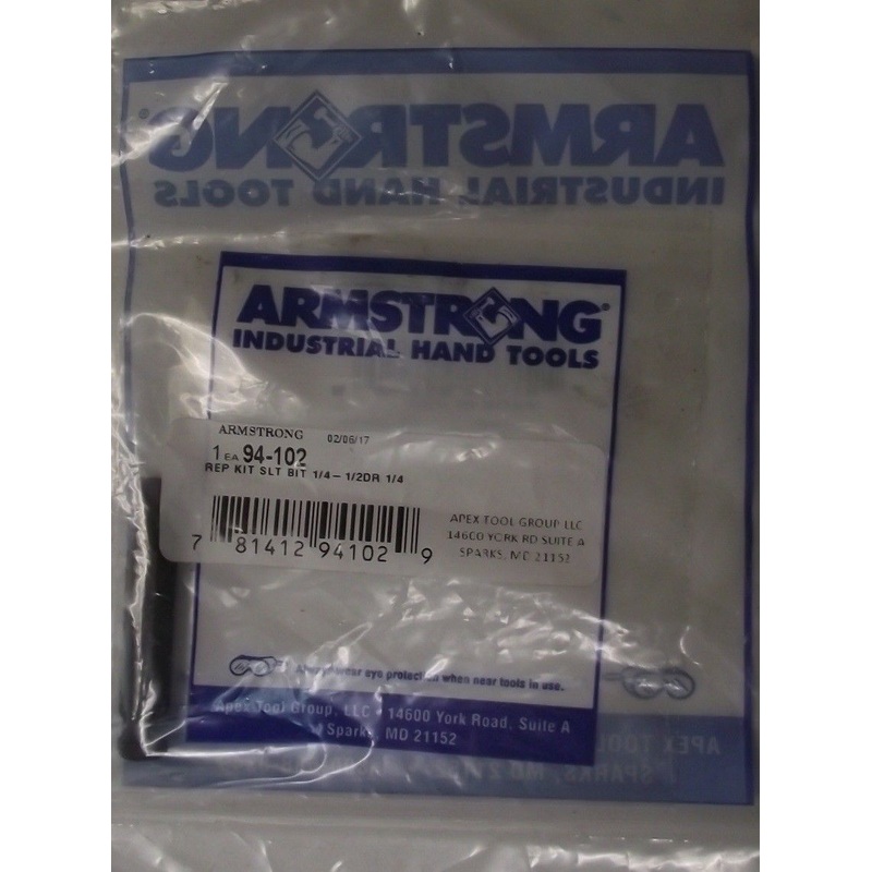 Armstrong 94-102 1/4" Replacement Kit Slotted End for 1/2" Drive USA