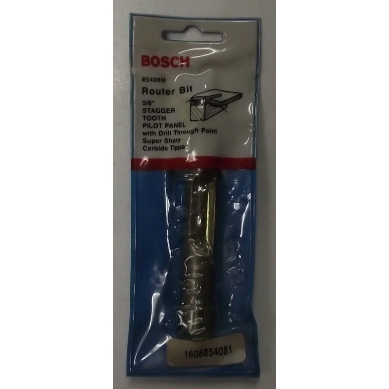 Bosch 85408M 5/8" Carbide Tipped Staggertooth Pilot Panel Router Bit USA