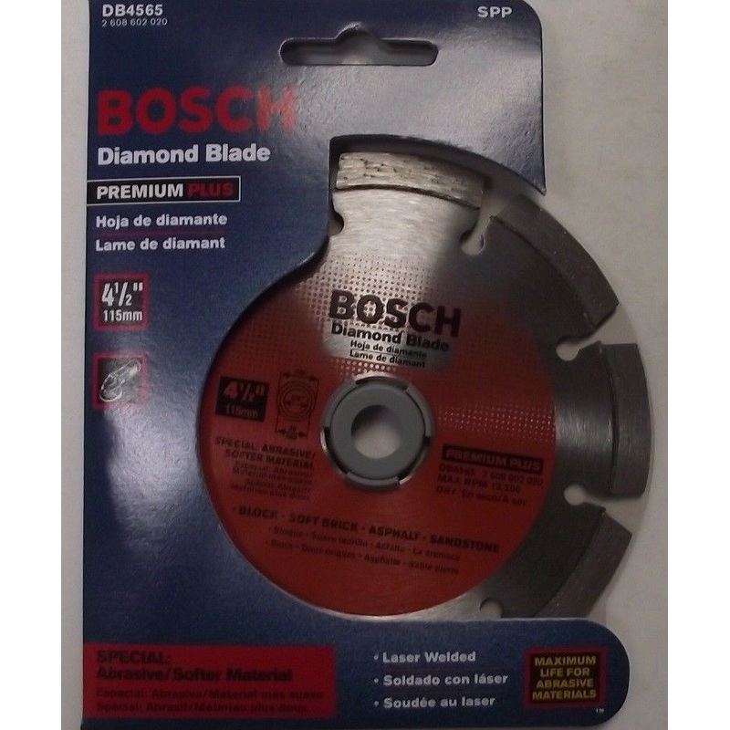 Bosch DB4565 4-1/2" Premium Segmented Rim Diamond Saw Blade For Soft Materials