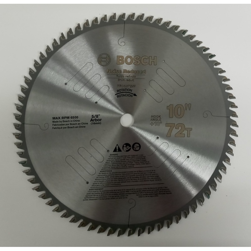 Bosch PRO1072VF 10" x 72 Tooth Carbide Saw Blade Triple Chip