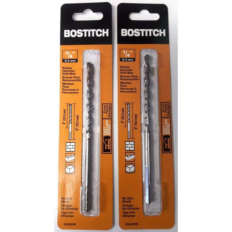 BOSTITCH BSA5207M 1/4" x 6" Hammer Drill Bit Germany 2PKS
