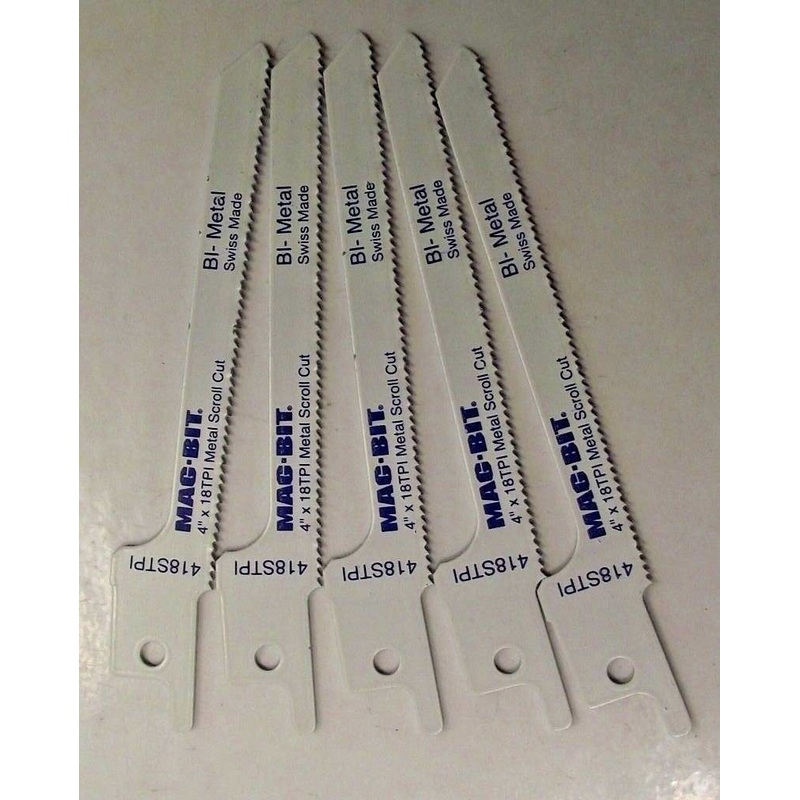 Mag-Bit by Bosch 2608656926 418S 4" x 18 TPI Bi-Metal Reciprocating Blades 5PCS