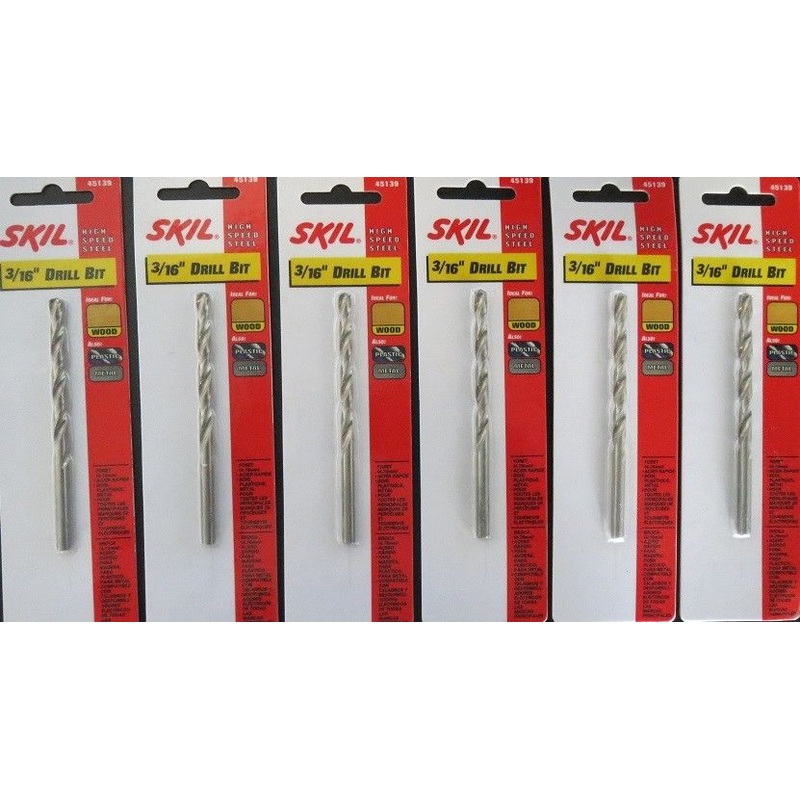 Skil 45139 3/16" HSS Drill Bit 6 Packs