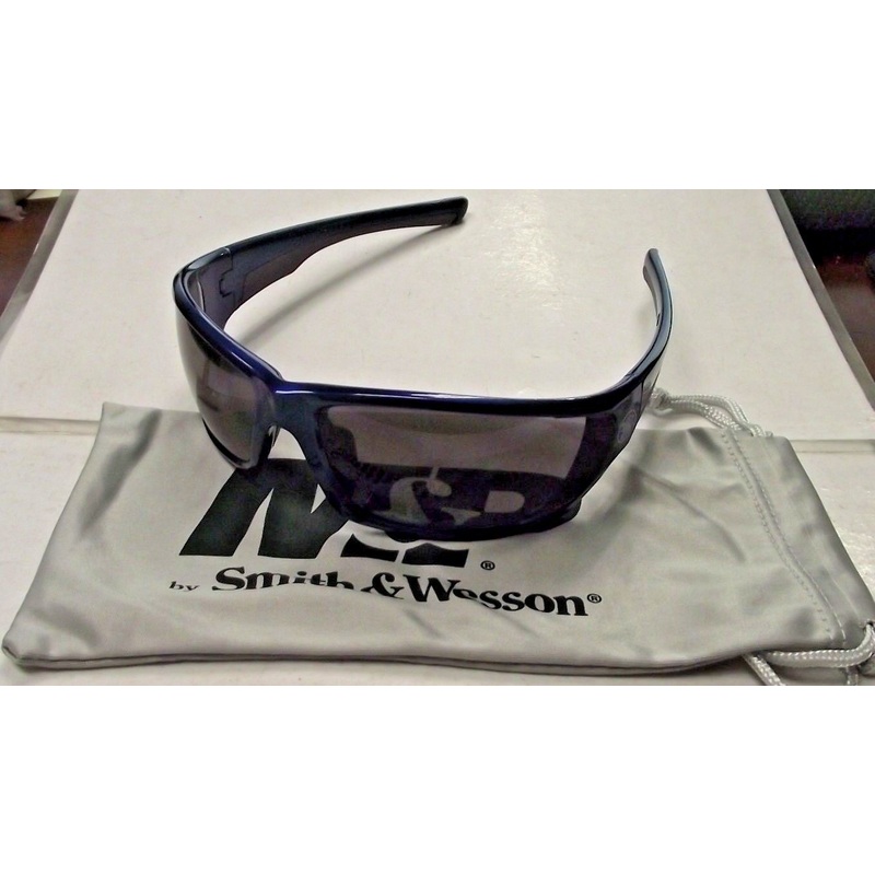 Smith & Wesson SW101-20-ID Performance Shooting Glasses Blue Frame Smoke Lens
