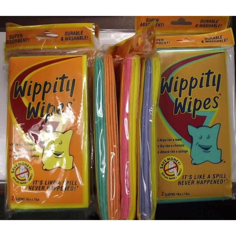 Wippity Wipes Reusable Paper Towels Wet/Dry Chamois Cloth 36 Packs