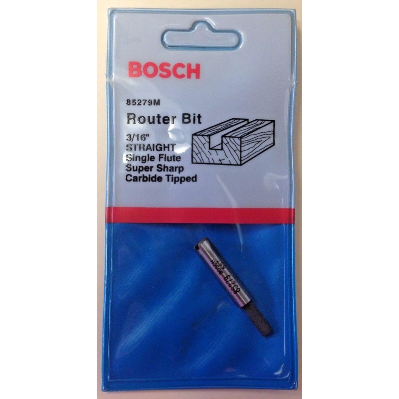Bosch 85279M 3/16" Straight Single Flute Router Bit 1/4" Shank USA