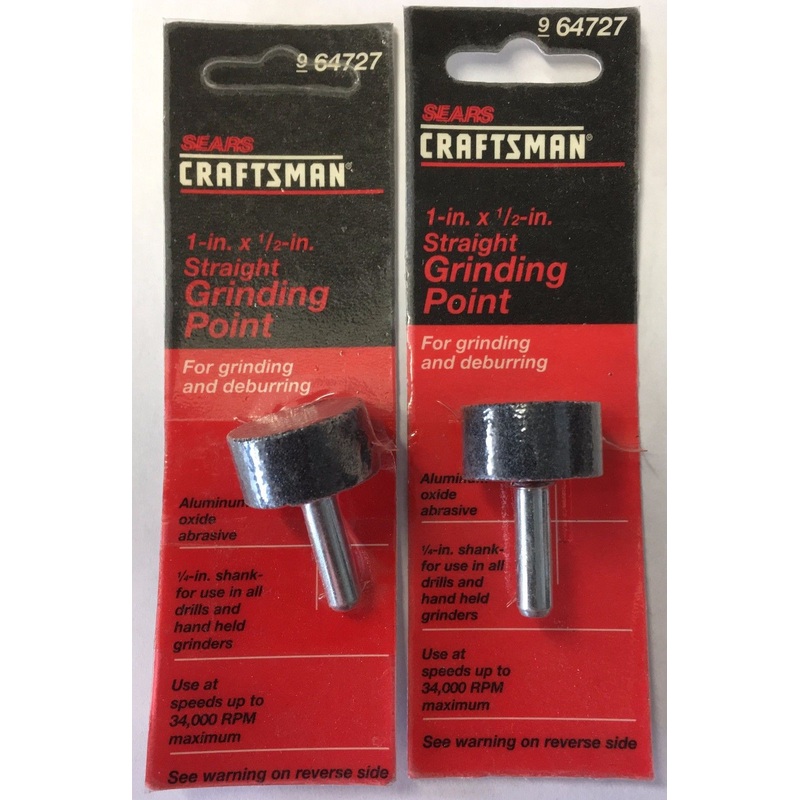 Craftsman 64727 Straight Grinding Point - 1" x 1/2" USA 2PKS