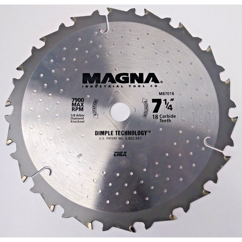 Magna M87018 7-1/4" x 18 Carbide Teeth With 5/8" Arbor Diamond Knockout USA