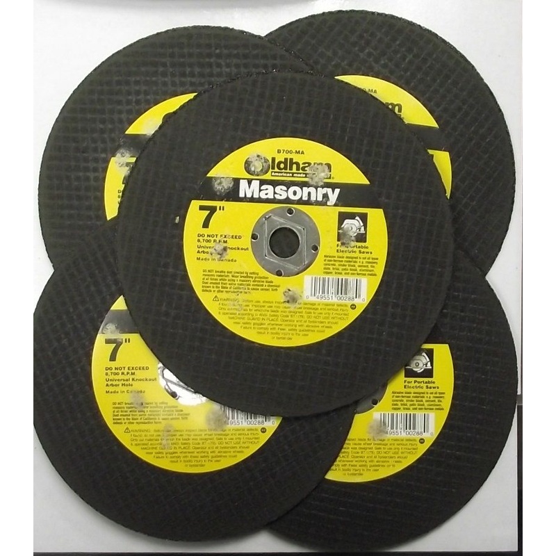 OLDHAM B700-MA Masonry Abrasive Saw Blade Universal Knockout Arbor Hole Canada