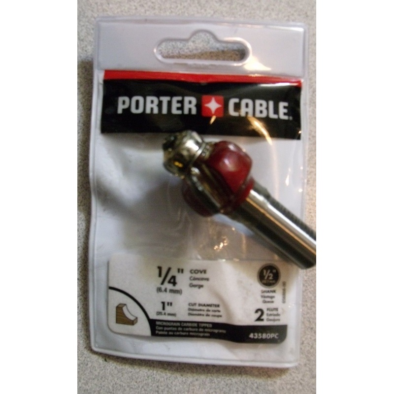 Porter Cable 43580PC 1/4" Cove Router Bit  1/2" Shank