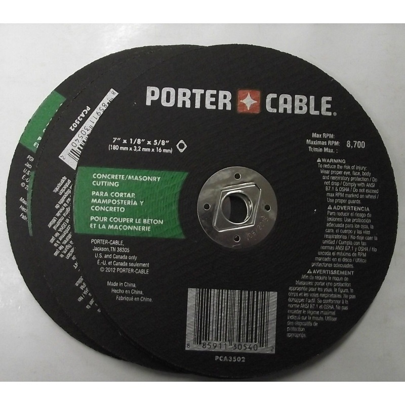 PORTER-CABLE PCA3502 7" x 1/8" x 5/8" Concrete Masonry Grinding Wheel 5pc