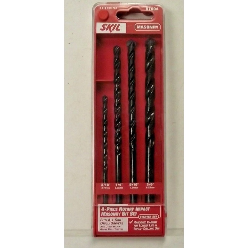 Skil 97004 4pc. Rotary Hammer Drill Bits 3/16 to 3/8 USA