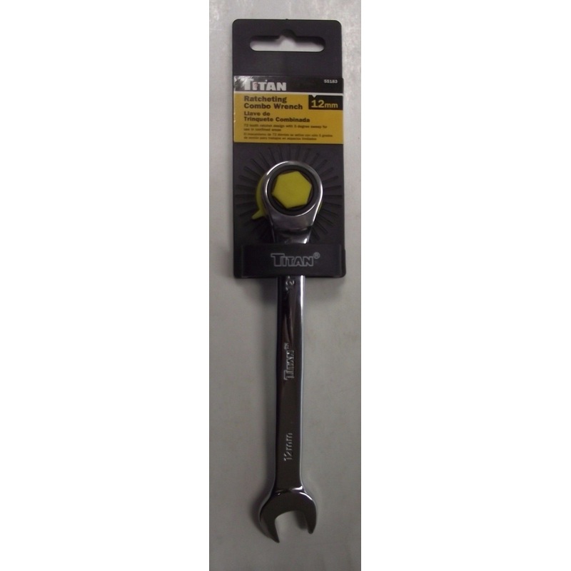Titan 55183 12mm Ratcheting Combo Wrench 72 Tooth