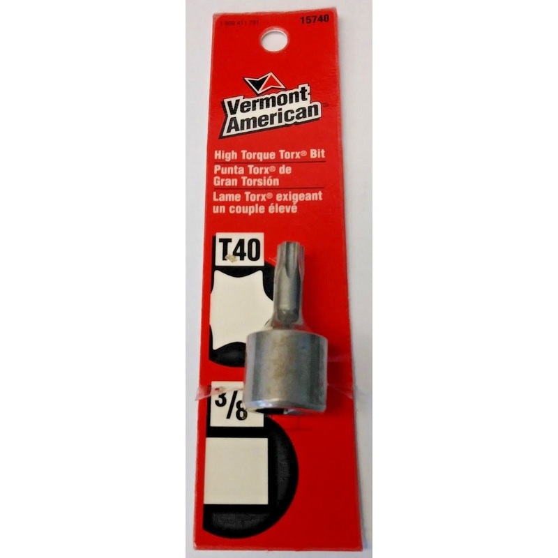 Vermont American 15740 3/8" T40 High Torque Torx Bit