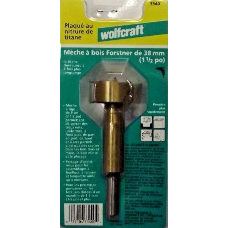 Wolfcraft 3340 1" x 3" Forstner Wood-Boring Bit