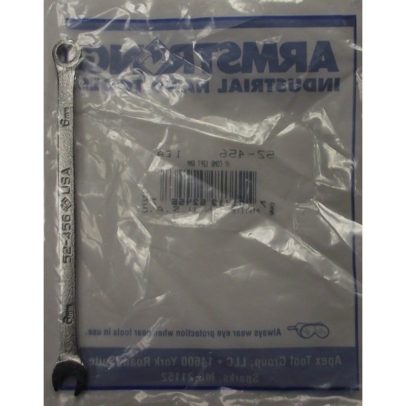 Armstrong 52-456 6mm Satin Chrome Long Pattern Combination Wrench 12 Point USA