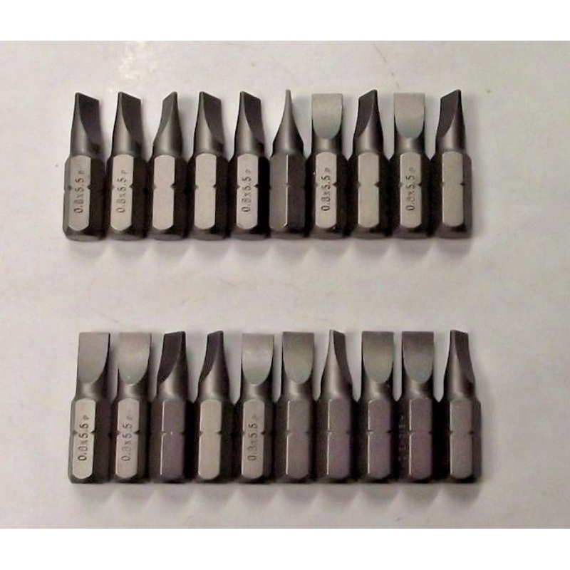 Bosch 2608521B69 0.8 x 5.5 Extra Hard Slotted x 1" Screw Bit Tips 20pcs.