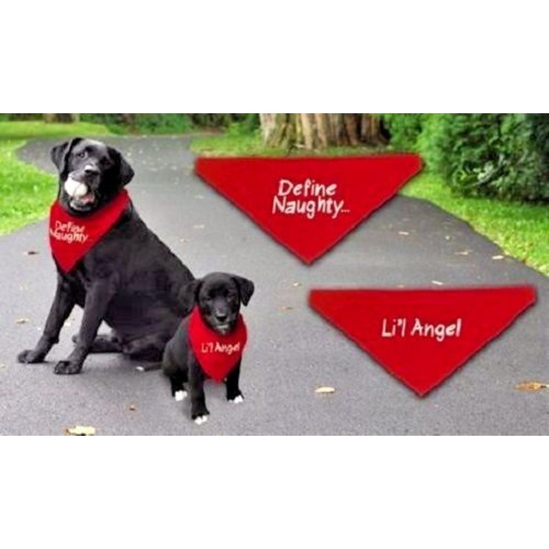 Cobble Creek 5162 Reversible Pet Bandana "Define Naughty" - "Lil Angel"