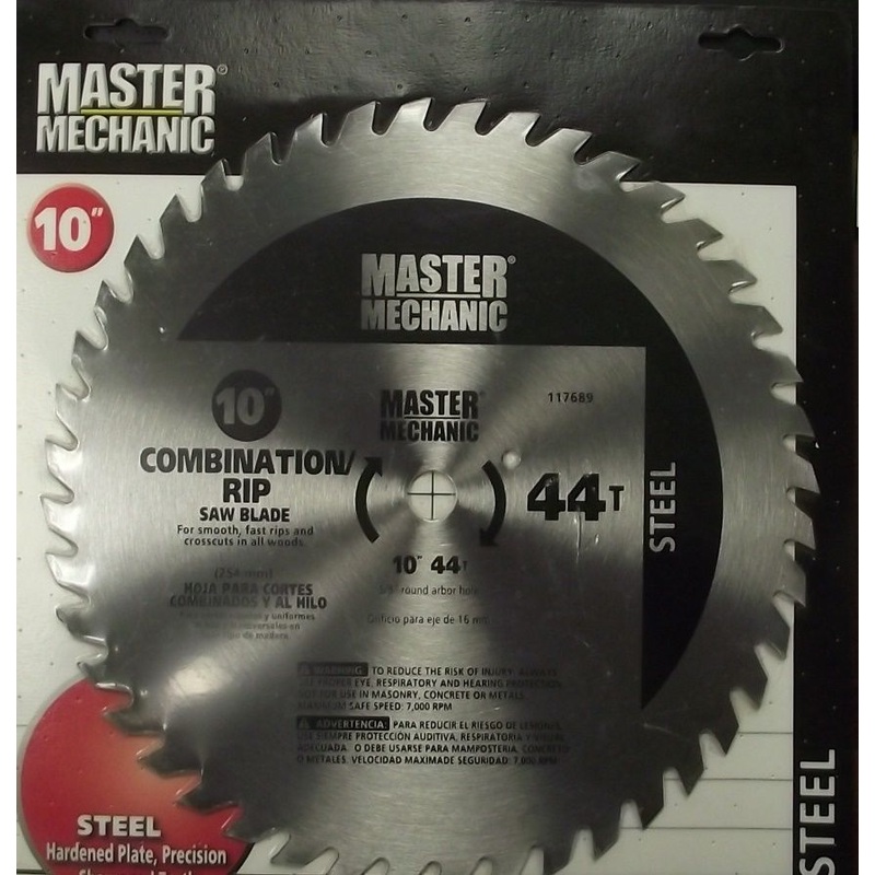 Master Mechanic 117689 10" x 44 Tooth Combo/Rip Circular Saw Blade