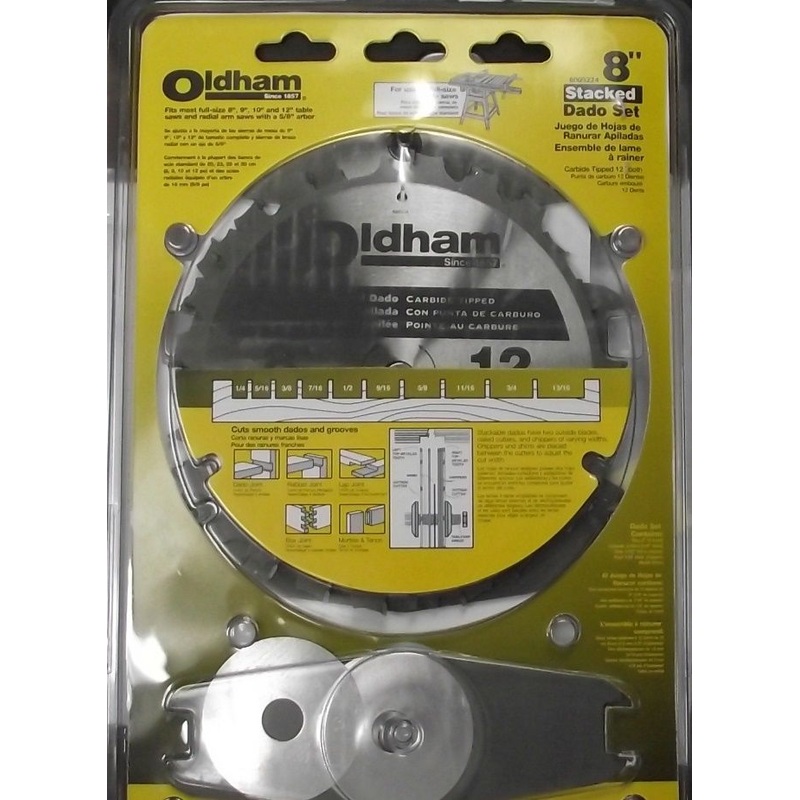 Oldham 8005224 8-Inch 12T Carbide General Purpose Stacked Dado Set