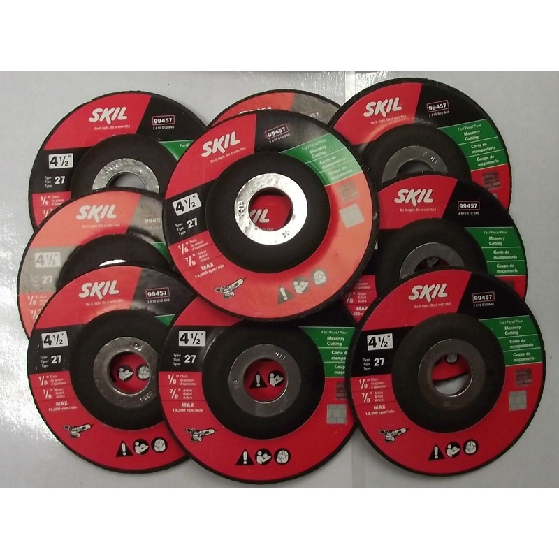Skil 99457 1/8" x 4-1/2" Abrasive Grinding Wheel Type 27 Masonry Cutting 10 Pack