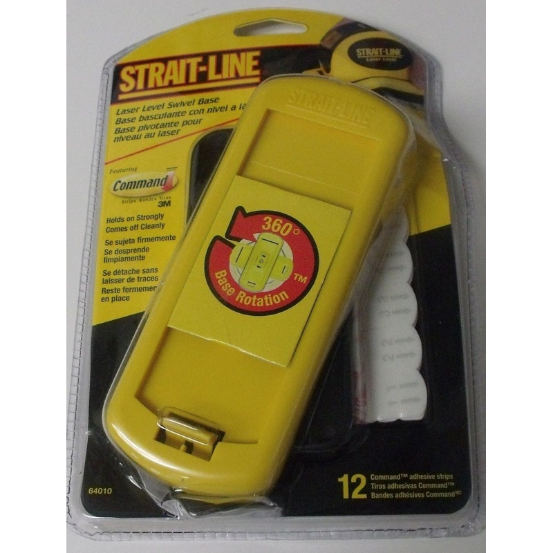 Strait Line Laser Level Swivel Base W/12 3M Command Adhesive Strips #64010