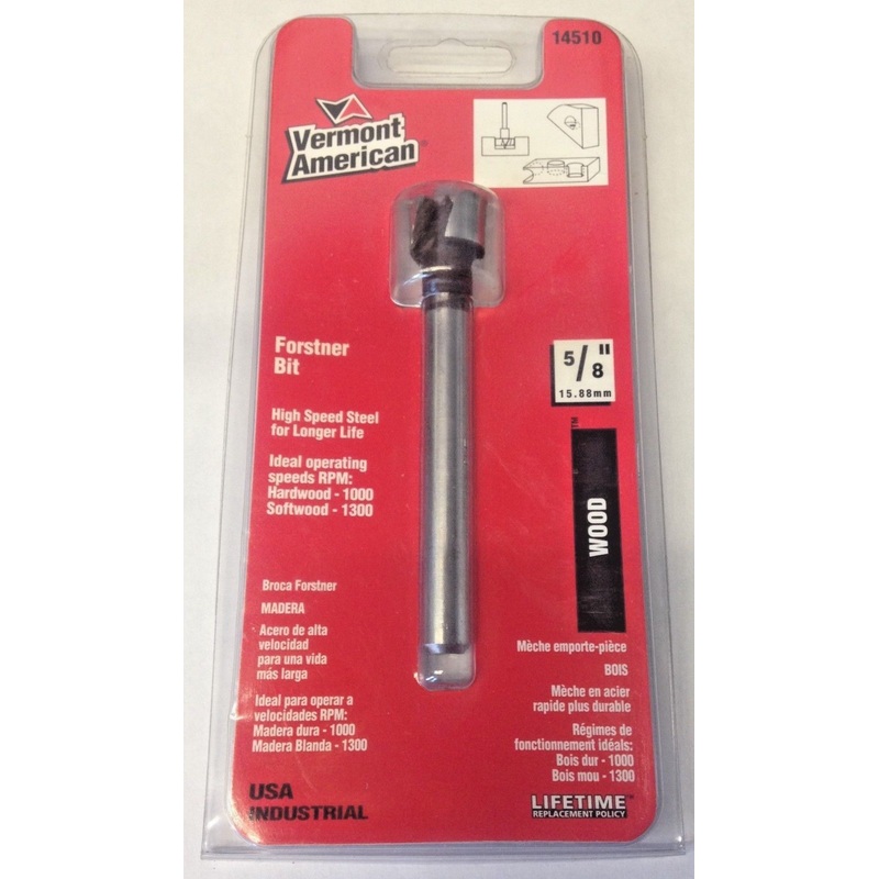 Vermont American 14510 5/8" Wood High Speed Steel Forstner Drill Bit USA