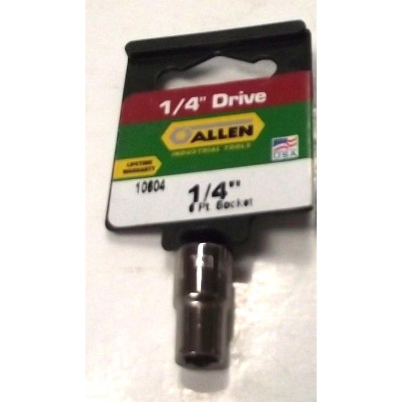 ALLEN 10024 1/4" Chrome Socket 1/4" Drive 6-Point USA