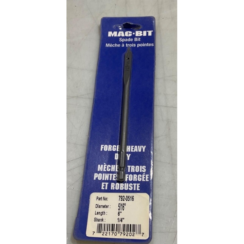 Mag-Bit 792-0516 5/16" x 6" Spade bit