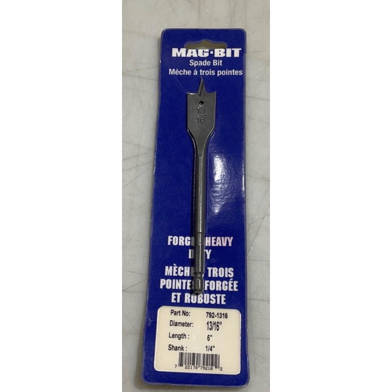 Mag-Bit 792-1316 13/16" x 6" Spade bit