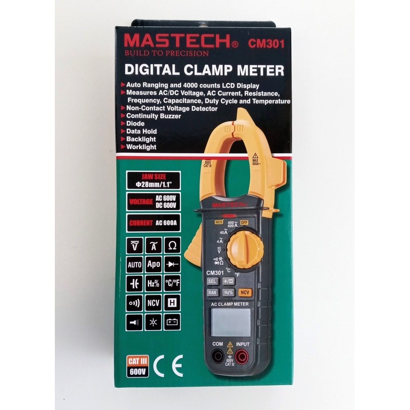 Mastech CM301 Digital Clamp Meter 600V