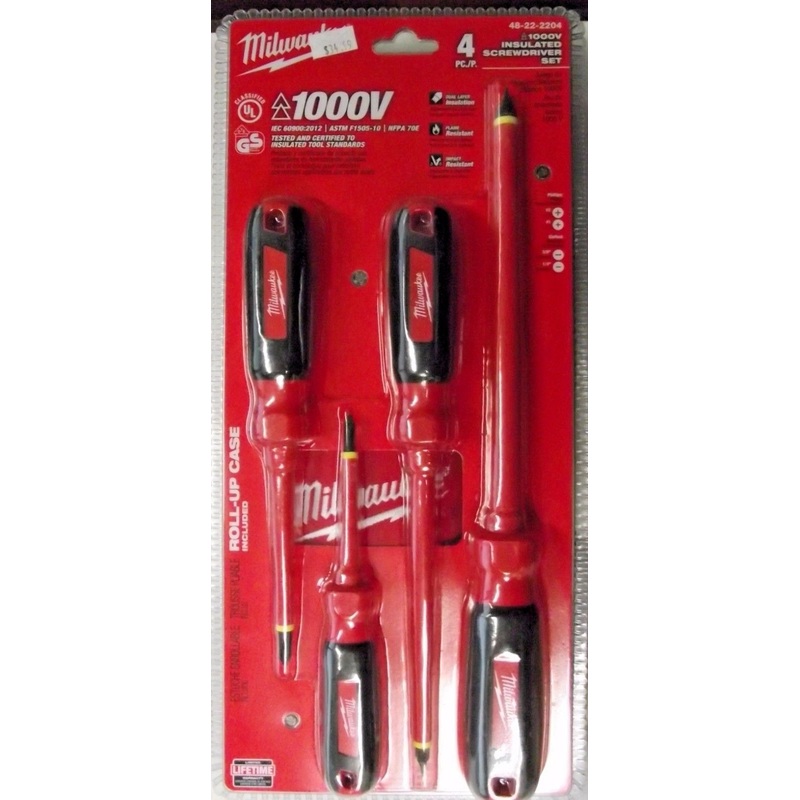 Milwaukee 48-22-2204 4 Piece 1,000V Multi-Tip Insulated Screwdriver Set