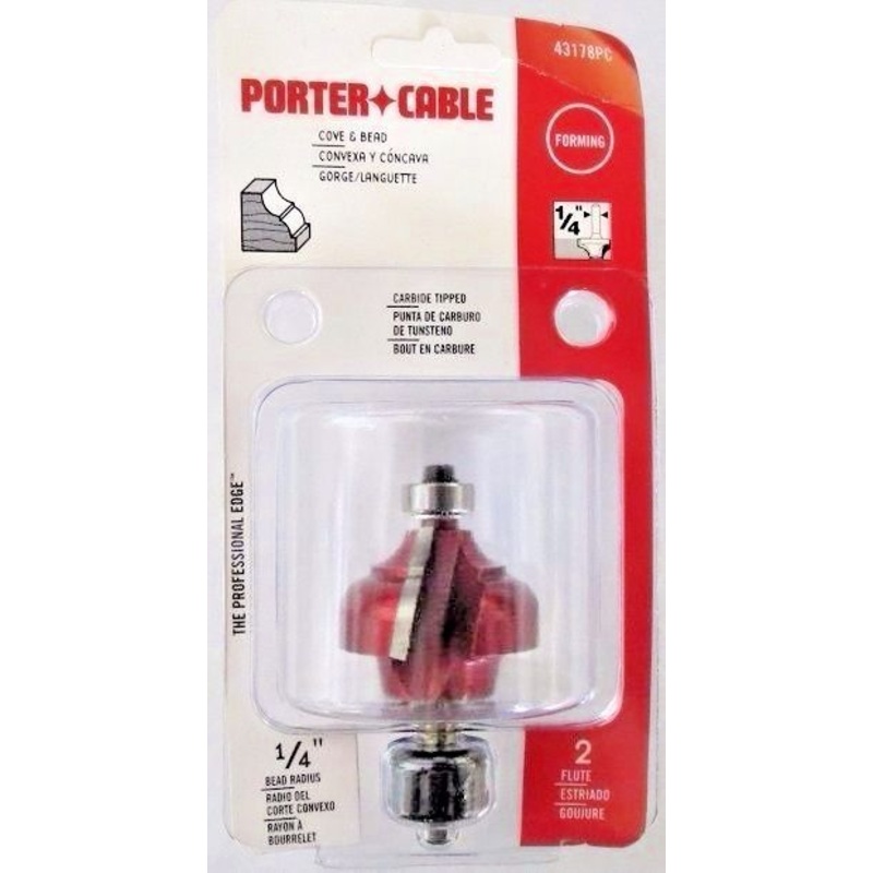 Porter Cable 43178PC 1/4" Cove & Bead Router Bit 1/4" Shank
