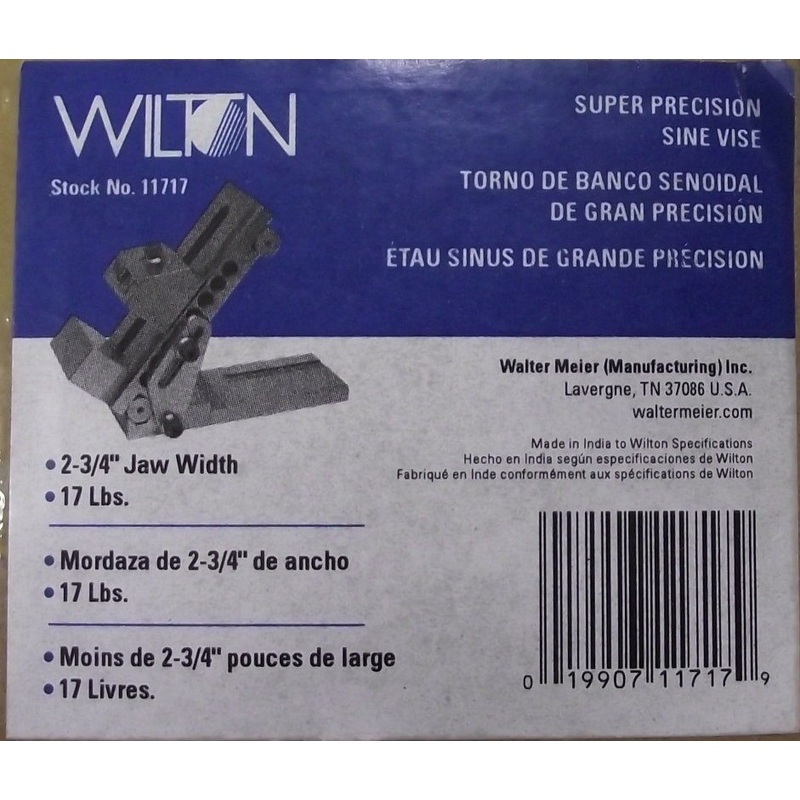 Wilton 11717 Super Precision Sine Vise  2 3/4" Jaw Width,