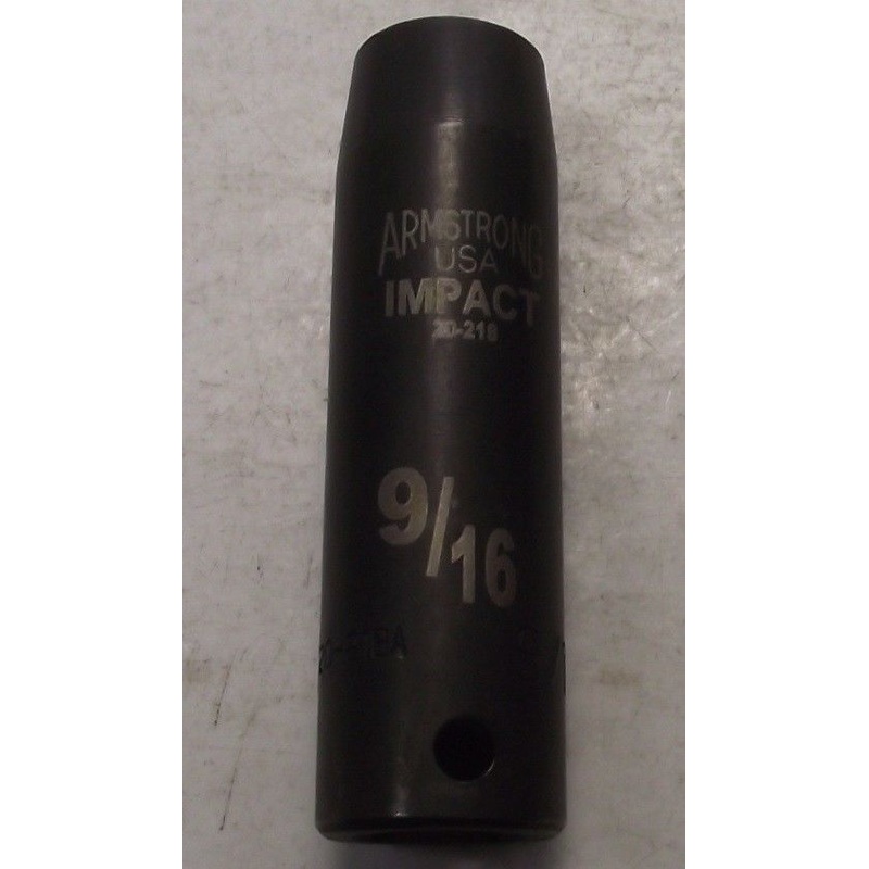 Armstrong 20-218 1/2" Drive 9/16" 6 Point Deep Impact Socket USA