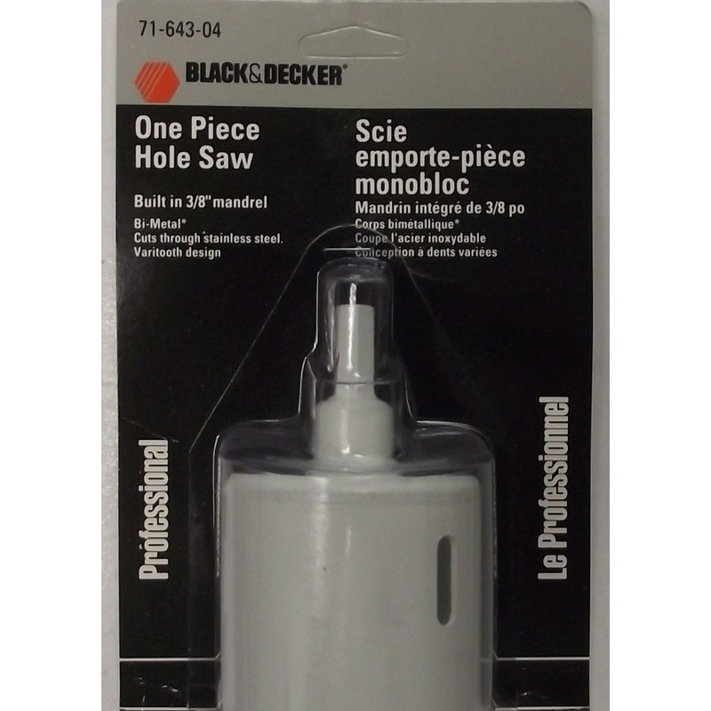 Black Decker 71-643 2-3/8 Professional One Piece Hole Saw USA