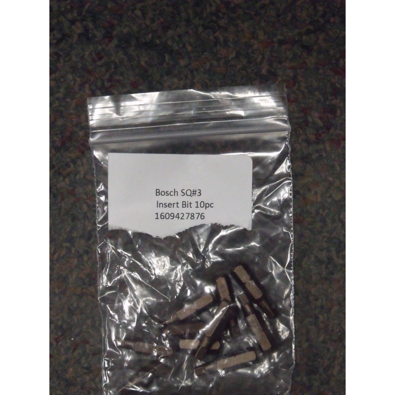 Bosch #3 Square ISO Insert Bits Screw Tips 1" Long 10pcs. 45197 USA
