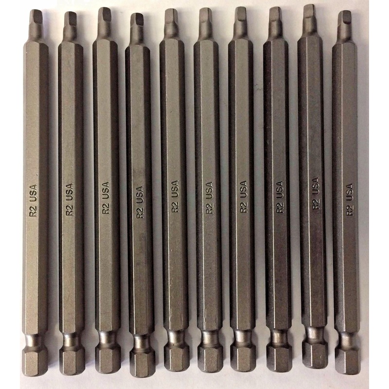 Bosch 9915032 #2 x 4" Square Drive Power Screw Tips USA 10 Pieces