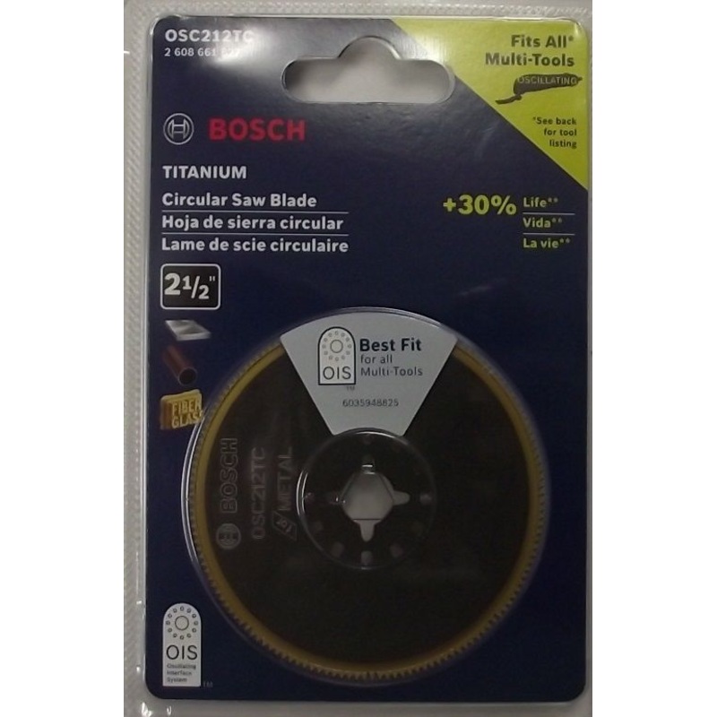 Bosch OSC212TC 2-1/2" Titanium Bi-Metal Circular Saw Blade Swiss