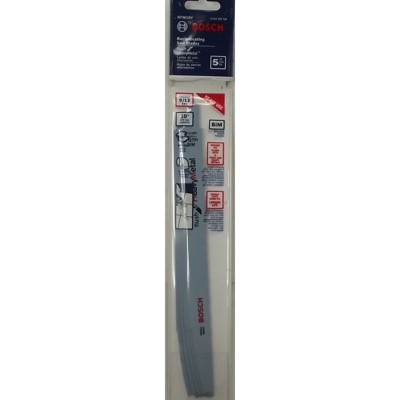 Bosch RFM10V 10" 9/12 TPI Metal Cutting Recip Saw Blades 5pack Swiss