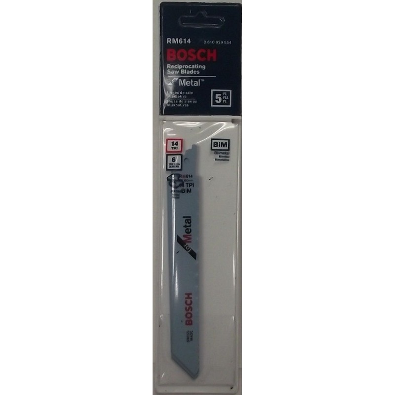 Bosch RM614 6" x 14T Metal Reciprocating Saw Blade - 5 pack Swiss