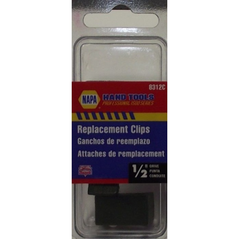 Napa 8312C 1/2" Repalcement Clips For Socket Rail Rack - 3pk