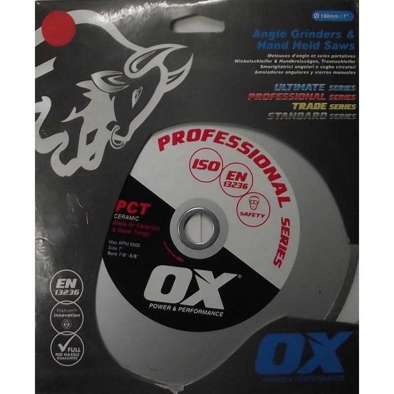 OX Professional OX-PCT-7 7" Continuous Rim Diamond Saw Blade - Ceramics