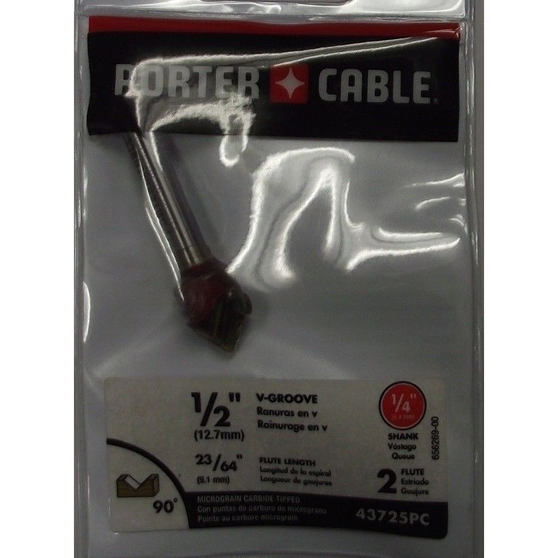 Porter Cable 43725PC 1/2 in. V-Groove Router Bit