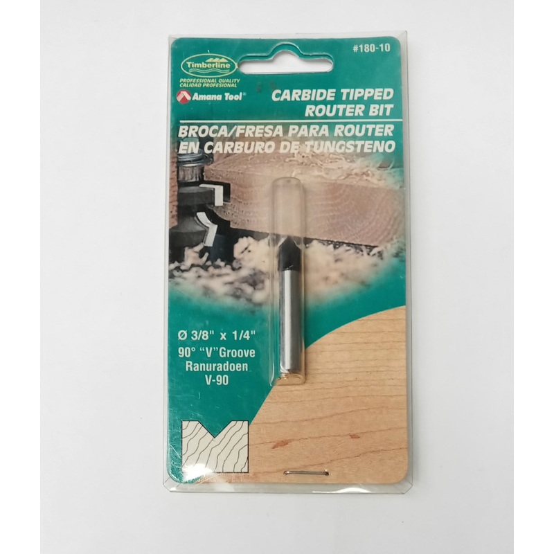 Timberline 180-10 Carbide Tipped Router Bit 3/8" x 1/4" 90 Degree V-Groove