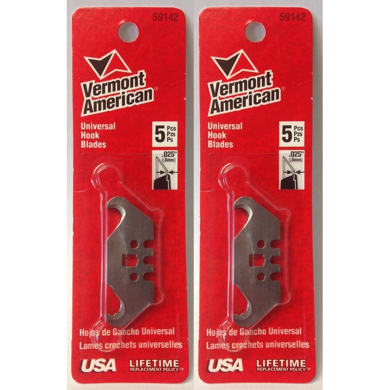 Vermont American 59142 Universal Hook Blades 2 Packs of 5 USA