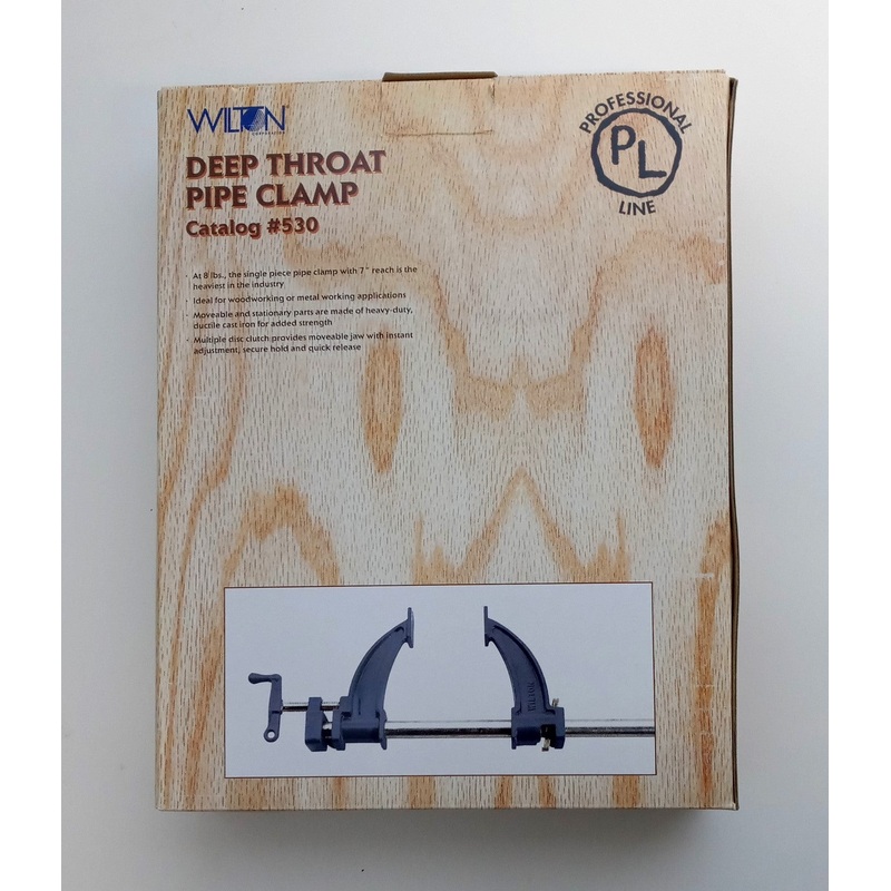 Wilton 14870 530 Steel Pipe Clamp Fixture Deep-Throat 3/4" Threaded Pipe