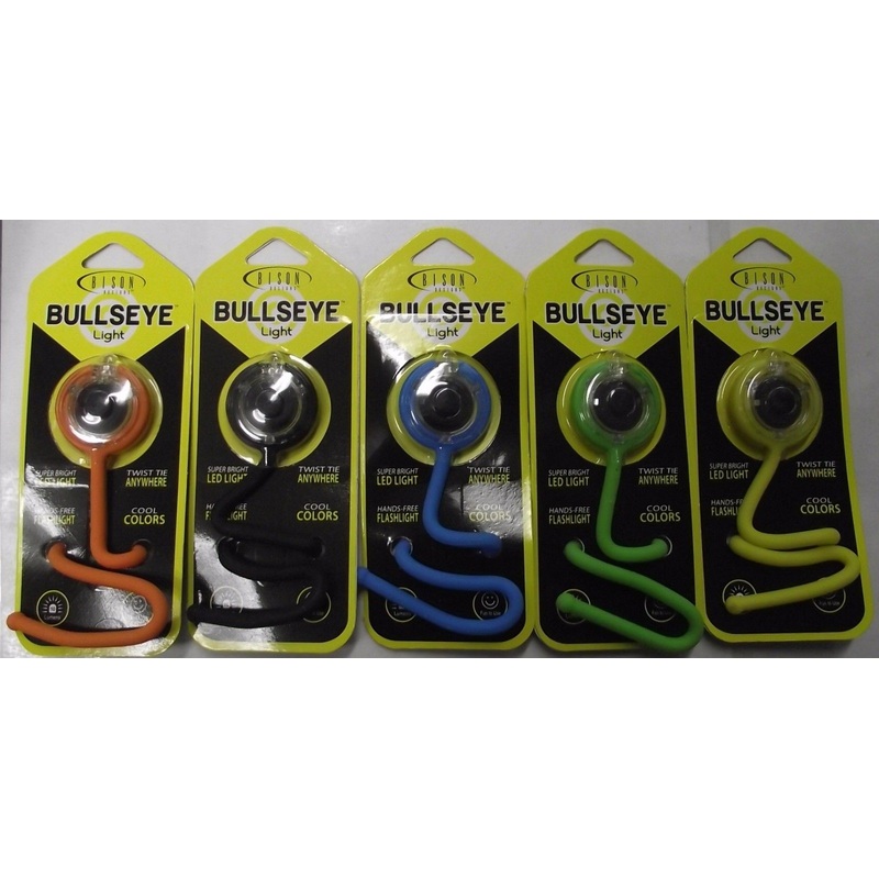 Bison Designs 76973 Bullseye Asst. Color Silicone Twist-Tie LED Flash Light 1pc