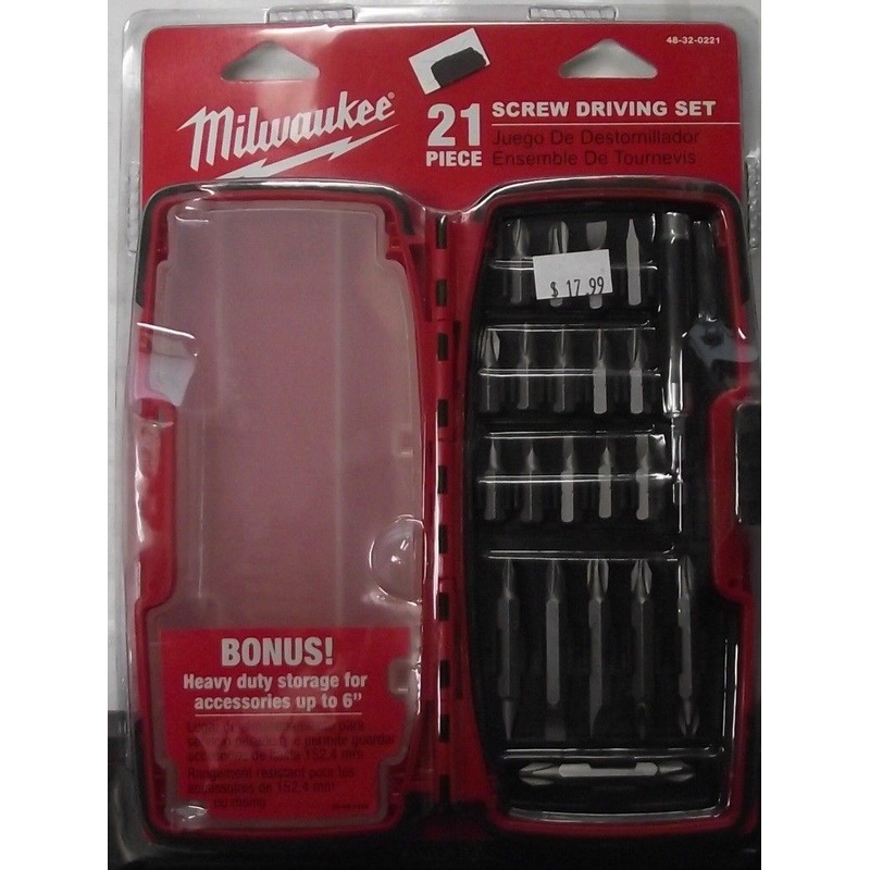 Milwaukee 48-32-0221 21Pc Screw Driving Bit Set